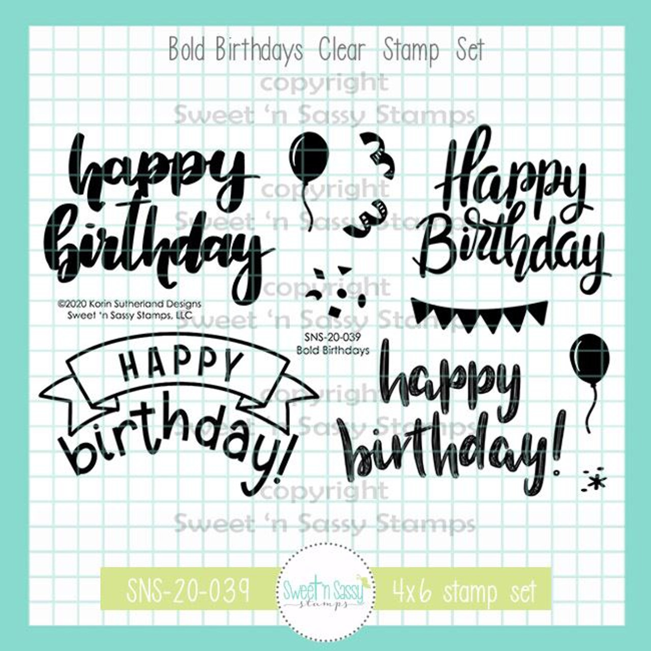 Bold Birthdays Clear Stamp Set - Sweet 'n Sassy Stamps, LLC