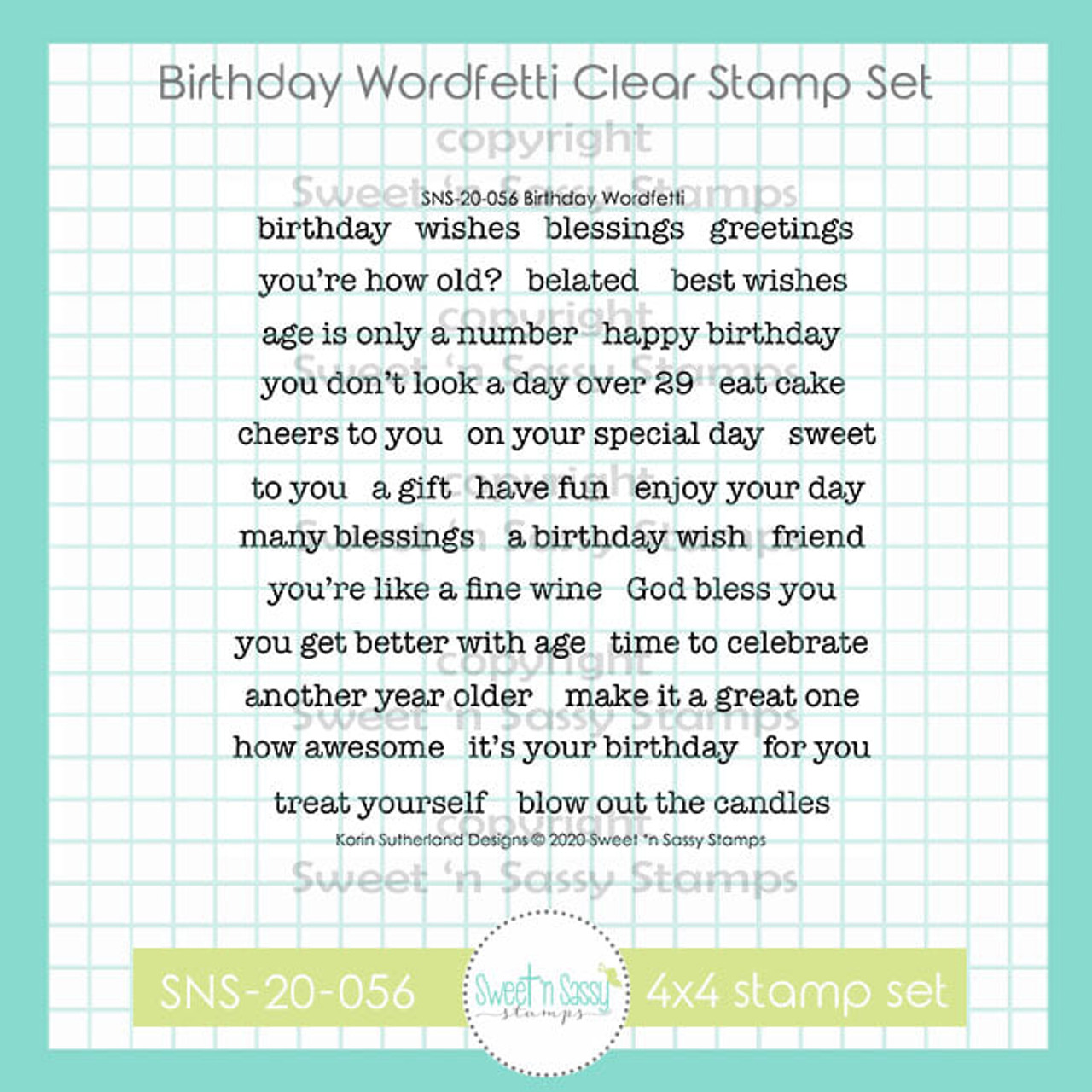 SnSS Birthday Wordfetti Stamp Set