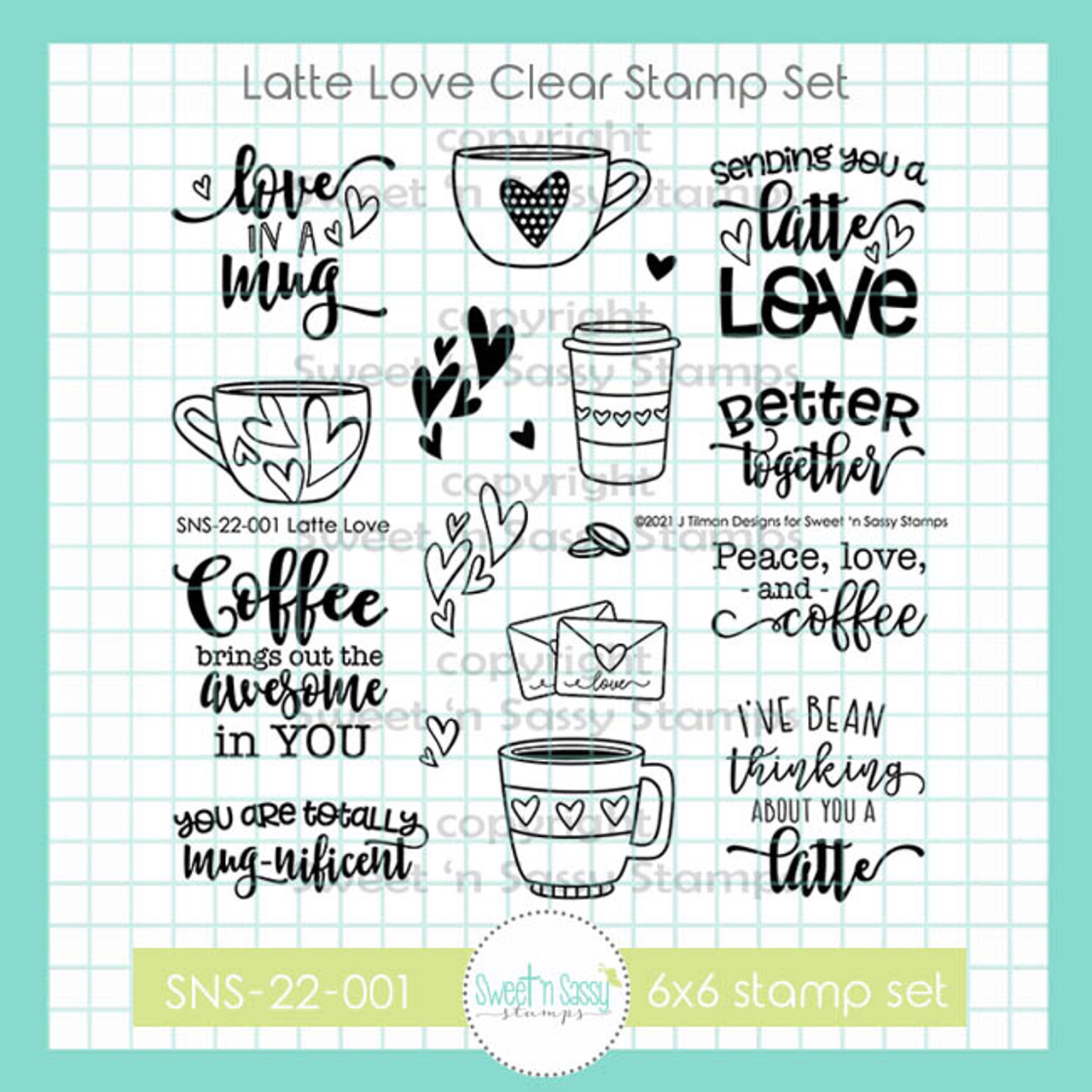 Latte Love Clear Stamp Set - Sweet 'n Sassy Stamps, LLC