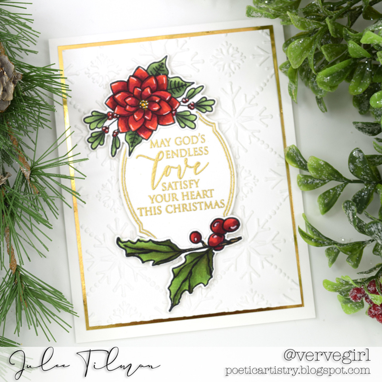 Pine Cones & Holly - Clear Stamp of The Month