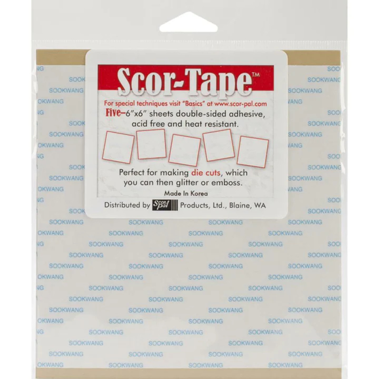 Scor-Pal Scor-Tape 6 x 6 Double-Sided Adhesive Sheets - Sweet 'n