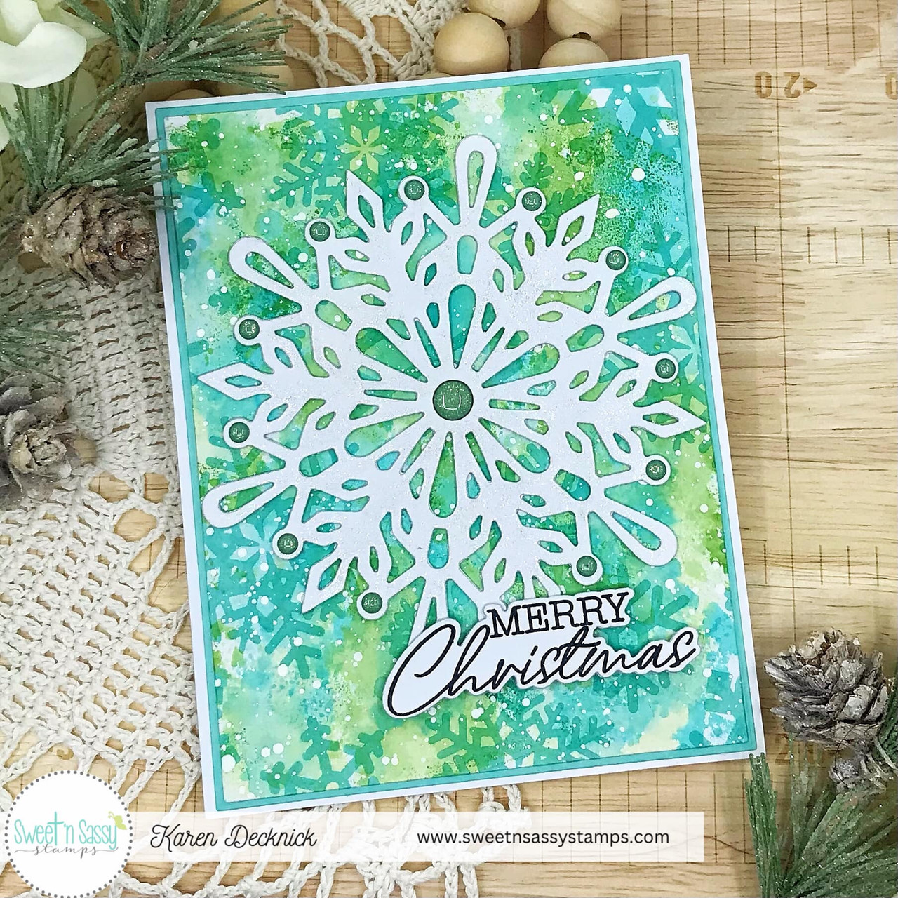 Christmas Snowflake Background Clear Stamps for DIY Scrapbooking Snowflake  Lace Border Silicone Clear Stamp