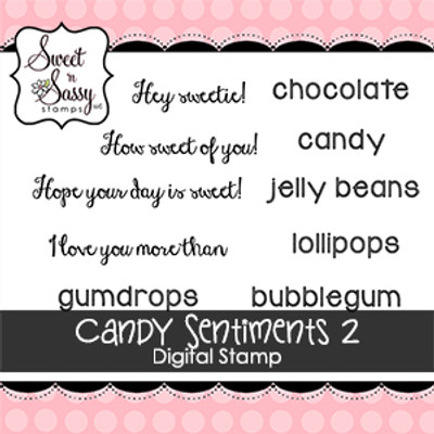 Candy Sentiments 2 Digital Stamp Set