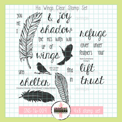 Creative Worship: His Wings Clear Stamp Set