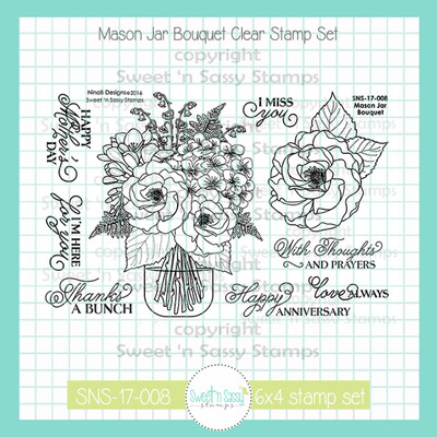 Mason Jar Bouquet Clear Stamp Set