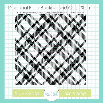 Diagonal Plaid Background Clear Stamp