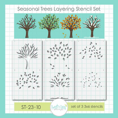 Seasonal Trees Layering Stencil Set