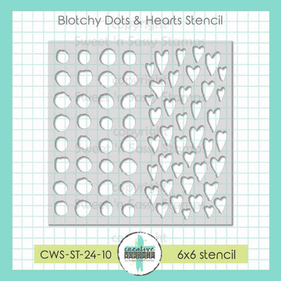 Blotchy Dots & Hearts Stencil