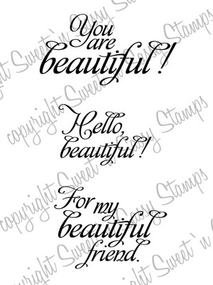 Hello Beautiful Digital Stamp Hello Beautiful Digital Stamp