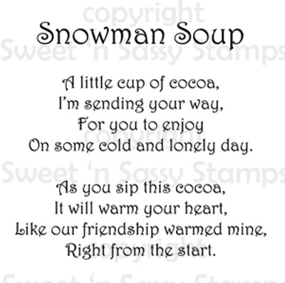 Snowman Soup Poem Digital Stamp