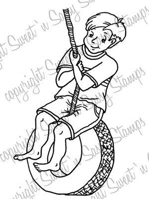 Caleb's Tire Swing Digi Stamp