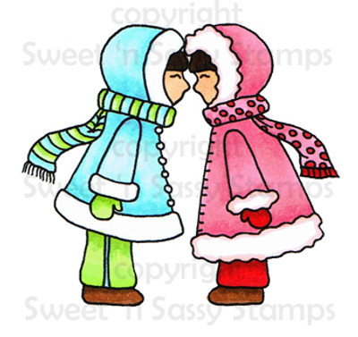 Eskimo Kisses Colored Digital Stamp