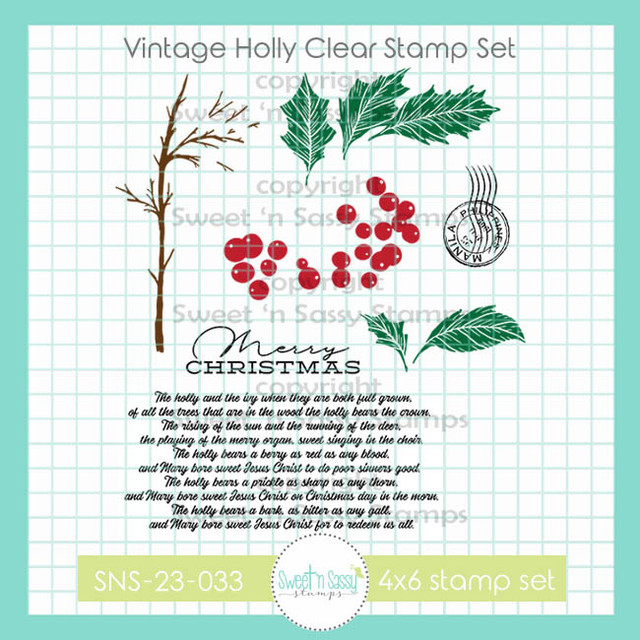 Vintage Holly Stamp Set