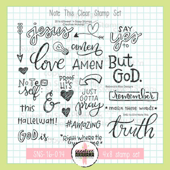Creative Worship: Note This Clear Stamp Set - Sweet 'n Sassy Stamps, LLC