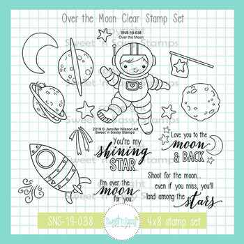 Space Themed Stamp Set, Moon Phases, Space Exploration Stamps for Journaling,  Astronaut, Galaxy Clear Stamps 