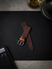 Warm brown handcrafted leather watch strap Bas and Lokes