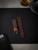 Warm brown handcrafted leather watch strap Bas and Lokes