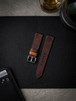 Warm brown handcrafted leather watch strap Bas and Lokes