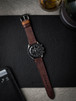 Warm brown handcrafted leather watch strap Bas and Lokes