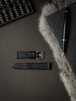 "Khal" Black Leather Watch Strap