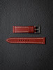 "Hughes" red leather watch strap