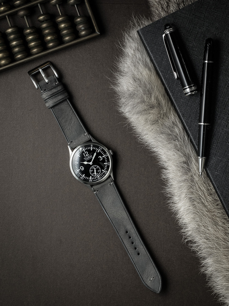 腕時計その他 BG6344 with Grey Satin Leather Strap Watch Lex