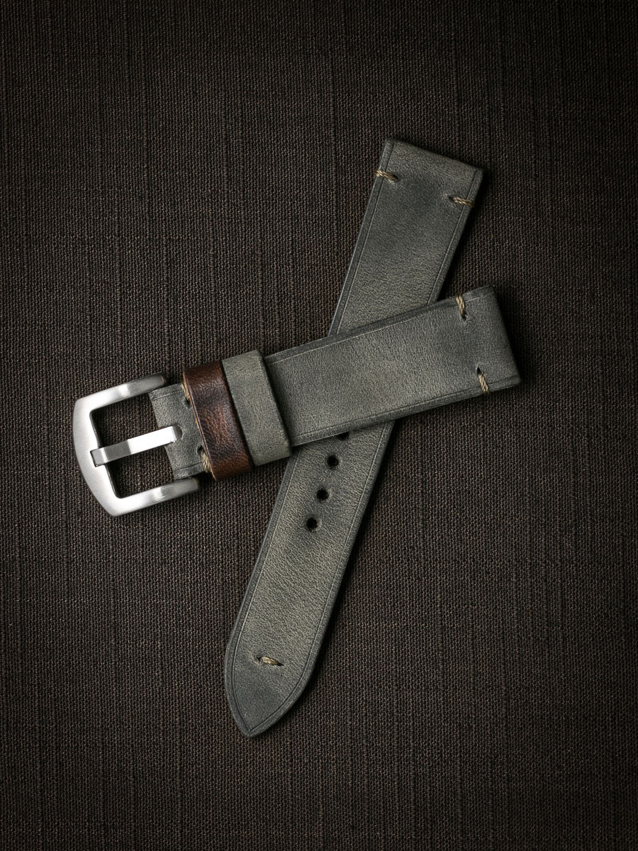 Worthington Vintage Inspired Grey Green Leather Watch Strap Bas