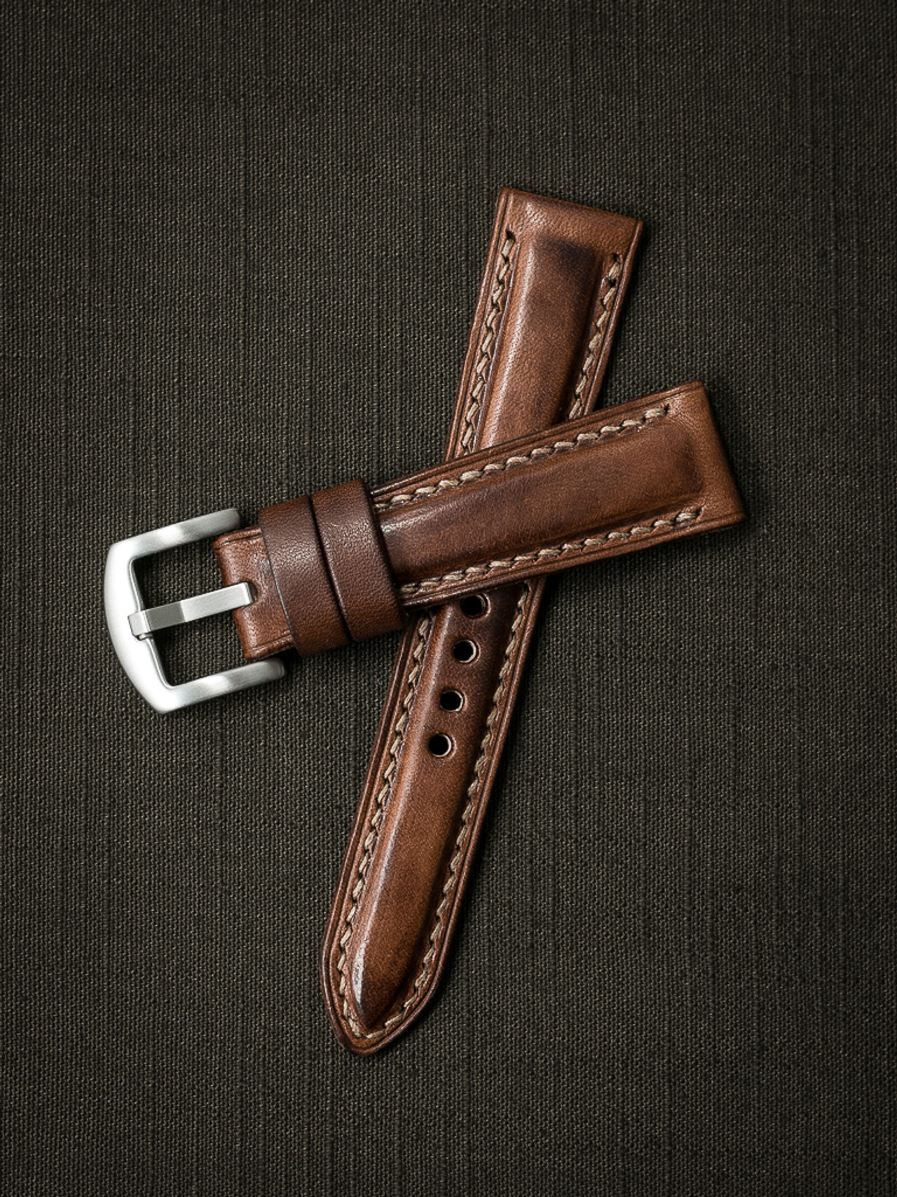 Russet Padded Italian Vintage Leather Watch Band