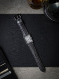 Handcrafted grey ostrich leather watch strap - bas and looks
