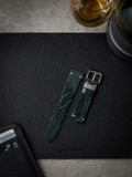 Green ostrich watch strap - Bas and Lokes