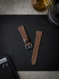 Handcrafted tan light brown ostrich leather watch strap