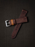 Warm brown handcrafted leather watch strap Bas and Lokes
