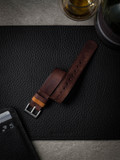 Chestnut Brown Leather NATO Strap - Bas and Lokes