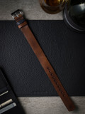 Dark Bourbon Tan Handcrafted Leather NATO Watch Strap - Bas and Lokes - Correas de reloj de cuero