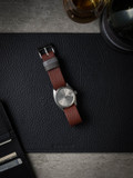 Red and grey leather NATO strap - Bas and Lokes - Correas de cuero para reloj.