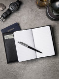 Black Leather Double Passport and Notebook Wallet