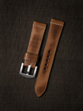 Bourbon tan handcrafted leather watch strap - Bas and Lokes