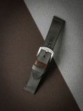 Grey Green Leather Watch Strap - Bas and Lokes