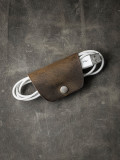 "Mason" Rustic Brown Leather Cord Wrap