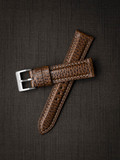 Textured Whiskey Padded Leather Watch Strap