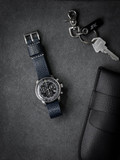 Blue Leather NATO Watch Strap