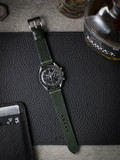 Bas and Lokes Dark Green Handcrafted Leather Watch Strap