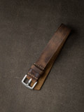 Rugged vintage brown leather watch strap