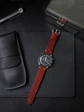 "Potter" Red Leather Watch Strap