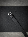 "Silas" Black Textured Leather NATO Watch Strap