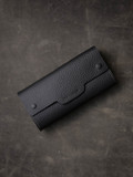 Black leather watch roll