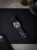 Royal purple ostrich leather NATO watch strap