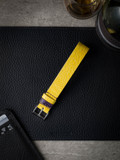 Yellow Ostrich Leather NATO Watch Strap - Bas and Lokes