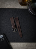 Vintage brown leather watch strap