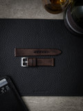 Vintage brown leather watch strap - Bas and Lokes